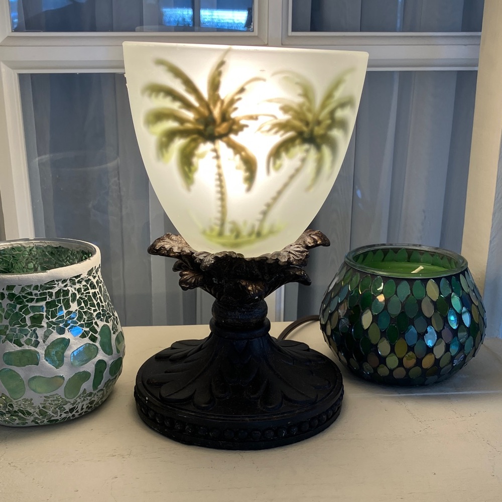 Frosted Glass “Palm Tree” Table Lamp